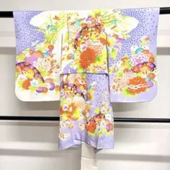 子供用着物　洗える着物　七五三　金駒刺繍　身丈82　裄43　着物　036tzのサムネイル