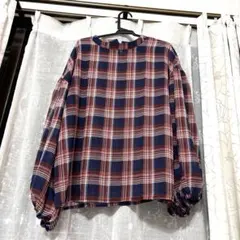 ビアズリー 赤と紺のチェック柄チュニック - メルカリ