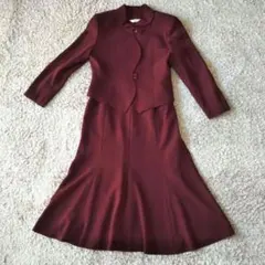 昭和レトロ スカートスーツ ボルドー Mサイズ 美品 母の日 贈り物 ギフト