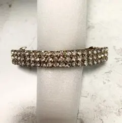 【中古】バレッタ　ラインストーン　ゴールド　キラキラ　ヘアアクセサリー　髪飾り