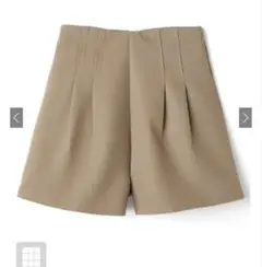 GRL ハイウエストタックショートパンツat1647ベージュ M
