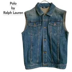 【希少】Polo by RalphLauren カットオフデニムベスト ナガイ期のサムネイル