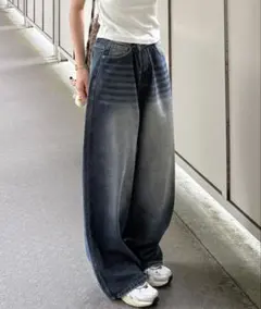 ヴィンテージウォッシュワイドデニムパンツ　ソナ