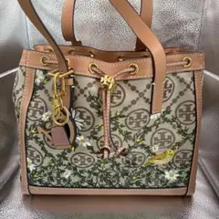 Tory Burch 刺繍デザイン ショルダーバッグ 中型