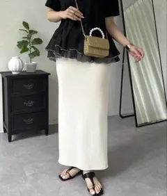 proveverse ウエストドロストカットリブナロースカート PM 秋服