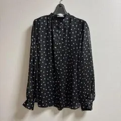 セオリーリュクス　美品　ブラウス　ドット　黒　ブラック　シアー　春夏　38号