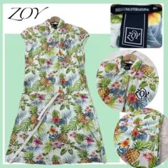 ✨美品✨ZOYゾーイ洗練イタリア製！華やぐトロピカルボタニカル柄ゴルフワンピースのサムネイル