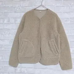 UNIQLO ユニクロ ボアフリース ノーカラージャケット M レディース