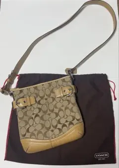 COACH ショルダーバッグ 型番6740 シグネチャー ベージュ　保存袋付き