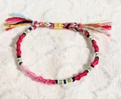 ブレスレット　ミサンガ　金　ビーズ　高級感❦　ゴールド　取り外し簡単