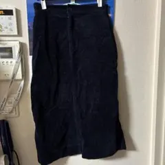 ダークネイビー コーデュロイ タイトスカート UNIQLO