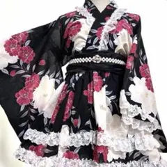 R⑤浴衣ドレス 地雷系 量産型 姫ギャル ロリータ 大人 ♡帯付き