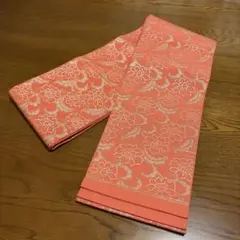 〓特集❶〓　アンティーク帯　半幅　金彩唐花　総付　タグ付　未使用のサムネイル