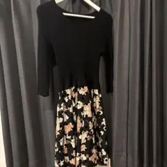 PEYTON PLACE 花柄スカート付きニットワンピース S