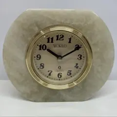 置き時計 置時計 WORLD クォーツ 記念品 未使用 大理石 オニキス 石製