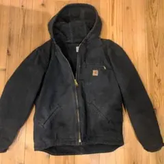 Carhartt ダック地 ボア フーデッドジャケット ブラック L
