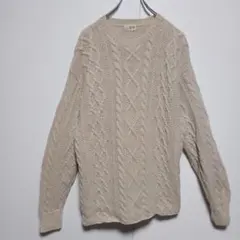 90s ジェイクルー 巨人タグ フィッシャーマン　ニット アランニット　C468