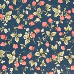 [no.4458]セール☆いちご柄 ネイビー ブロード 生地＊