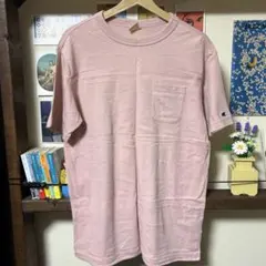 Champion ポケットTシャツ ピンク XL