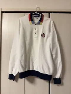 【希少/USA製】90s LA MODE 襟マルチカラー 刺繍スウェットXL