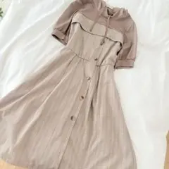 axes ドッキングワンピース グレンチェック ブラウン