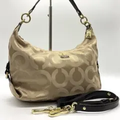 COACH Bag Kristin Op Art Hobo Khaki Red - メルカリ