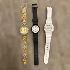 【ジャンク】テディベアデザイン腕時計とCASIOクォーツ腕時計セット