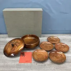 輪島塗 菓子皿5客 魚文揃蒔絵 北浜一清 共箱入 漆芸 漆器 伝統工芸品