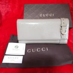 良品　グッチ　シマ　アビー　L字ファスナー　ホワイトグレー　長財布 良品 グッチ シマ アビー L字ファスナー ホワイトグレー 長財布 - メルカリ