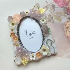 白ホイップデコ ⟡ 硬質ケース B8 グレージュ＆モカ ⟡ 大人可愛い お花