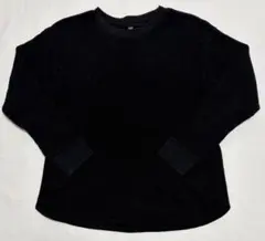 UNIQLOブラック長袖 ワッフル トップス M