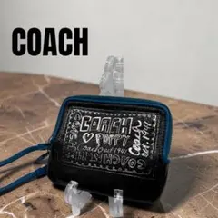 COACH Poppy ロゴ入りレザーポーチ 希少