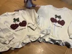 シンプルフリー フリルさくらんぼリボントレーナー ZARA プティマイン