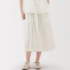 無印良品　強撚ボイル　ギャザースカート　Ｌのサムネイル