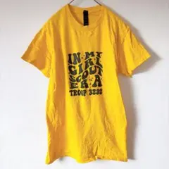 ギルダン Tシャツ 半袖 ロゴプリント S 黄 イエロー ラメ 半袖Tシャツ