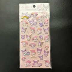 ダイソー　ぷくっとシール　メロクロ　マイメロディ　クロミ　マイメロ