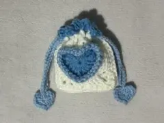 【ハンドメイド・編み物】ハート巾着