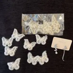 蝶々　バタフライ　ヘアクリップ　ピアス