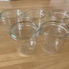 美品　モロゾフ　プリン　ガラス瓶　ガラスコップ　5個セット