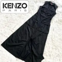 KENZO ケンゾー ロングワンピース フロントジップ 黒 フランス製 38のサムネイル