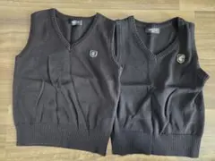COMME CA ISM Vネックベスト 110サイズ ブラック　セット　双子