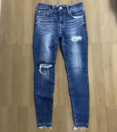 アズールバイマウジー　リペアスキニーデニム　インディゴカラー　sサイズ