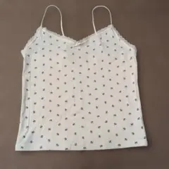 GU小花柄リブ編みキャミソール