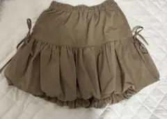 バルーンミニスカート ベージュ フレア