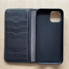 HANATORA ハナトラ ブラックレザー手帳型ケース　iPhone14