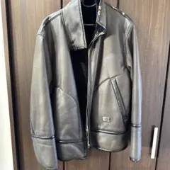 HARDY AMIES SPORT グレー レザージャケット Lサイズ