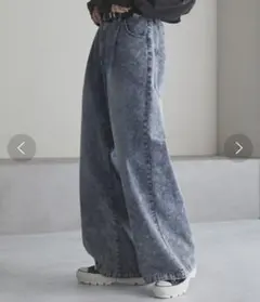 cussil ハイウエストストレートデニムパンツ