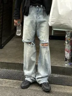 Basketcase Gallery LAXバギーデニム 膝ダメージ