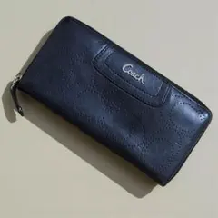 Coach ブラック 長財布 コーチ ラウンドファスナー 黒