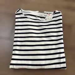 【新品】ユニクロ　ストライプ 長袖 Tシャツ ボートネック160 綿100%